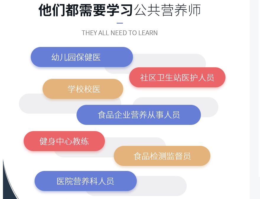 2021年公共营养师考试培训课程报名